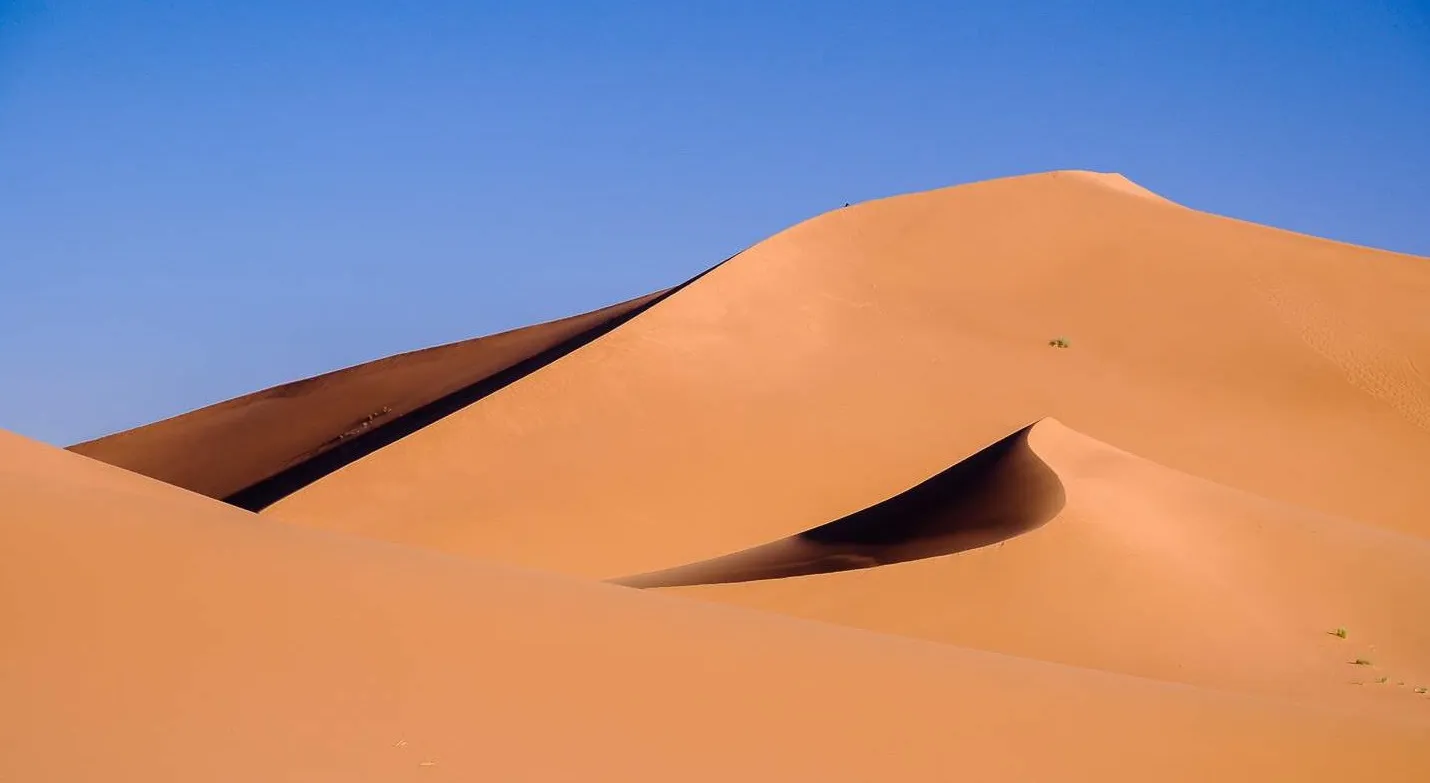 Sculpted orange dunes in the Erg Chigaga